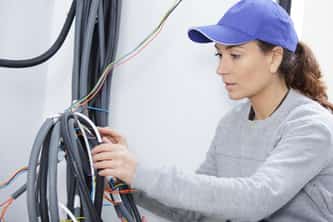 ajax electrician checking wires certified electrician