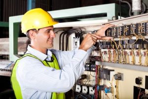Ajax Electrical employee on Industrial job